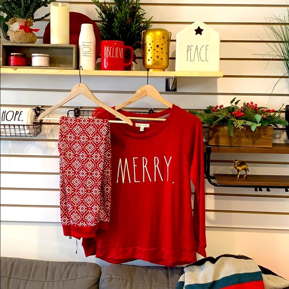 Rae Dunn | Intimates & Sleepwear | Nwt Rae Dunn Merry Medium Red ...
